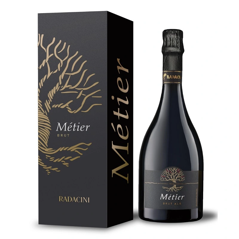 Вино ігристе біле брют 12.5% в подарунковій упаковці Radacini Metier Brut, 0.75 л