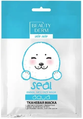 Маска для обличчя тканинна Animal Seal Aqva Зволожувальна Beautyderm, 25 мл