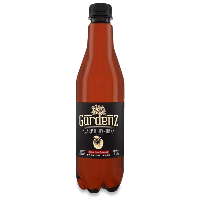 Сидр білий солодкий газований Яблучний Gardenz, 1 л