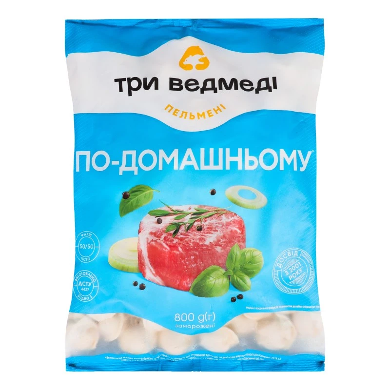 Пельмені По-домашньому Три ведмеді, 800 г