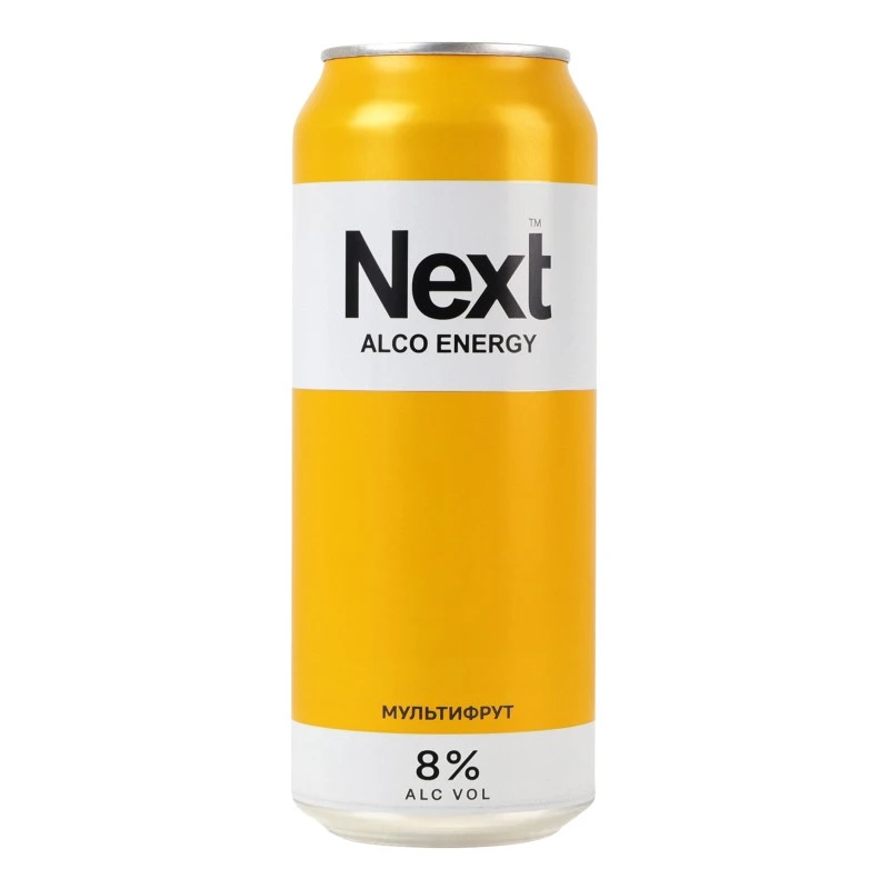 Напій с/а енергетичний сильногазований Мультифрут ж/б Next, 0.5 л