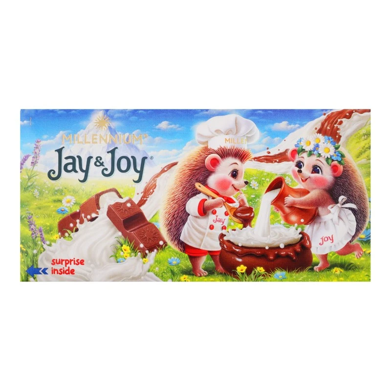 Шоколад молочний з молочною начинкою Jay&amp;Joy к/у 90г