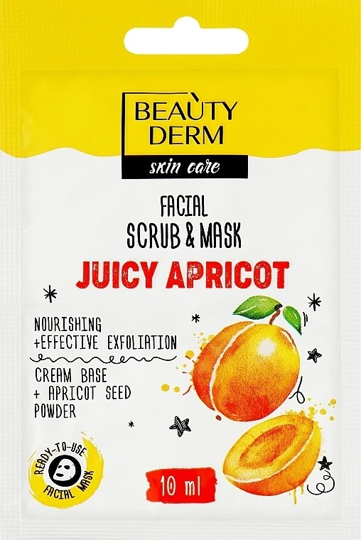 Маска-скраб для обличчя Juicy Apricot  Beautyderm, 10 мл