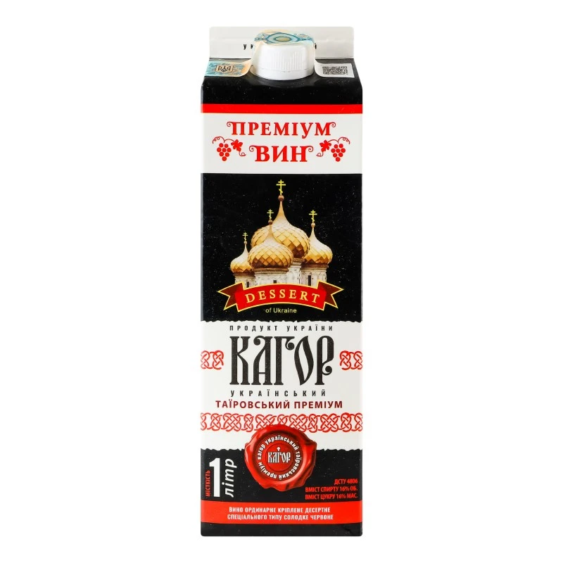 Вино червоне солодке Кагор Український Таїровський Преміум Преміум Вин, 1 л