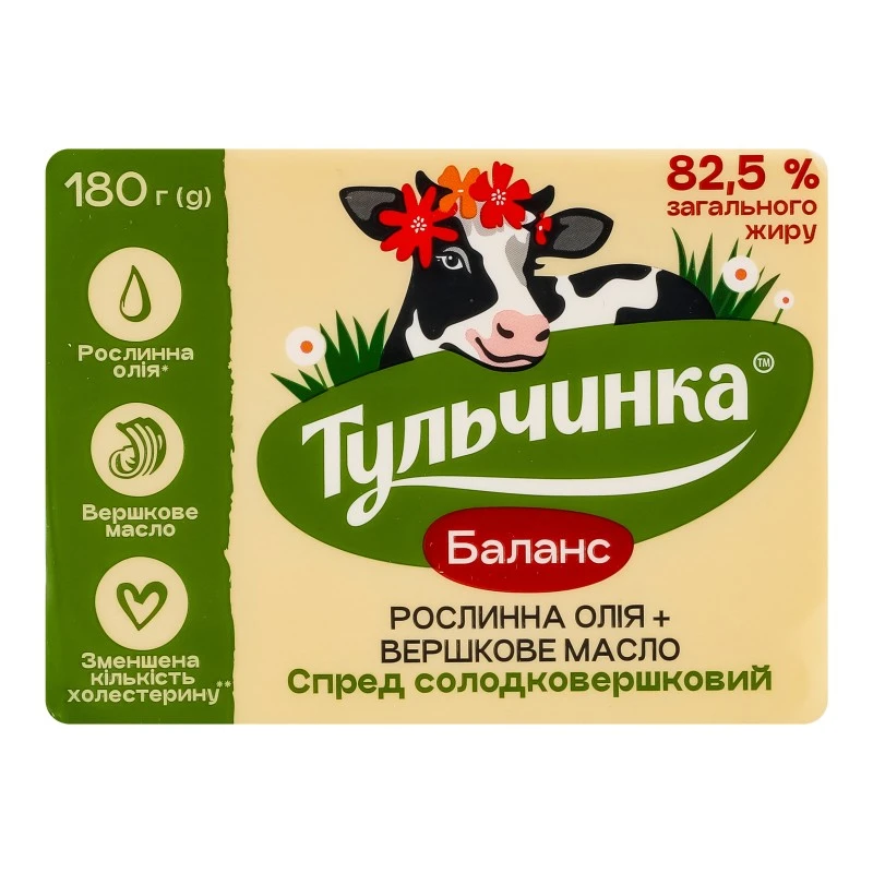 Спред солодковершковий 82.5%Баланс (Т) Тульчинка, брикет 180г