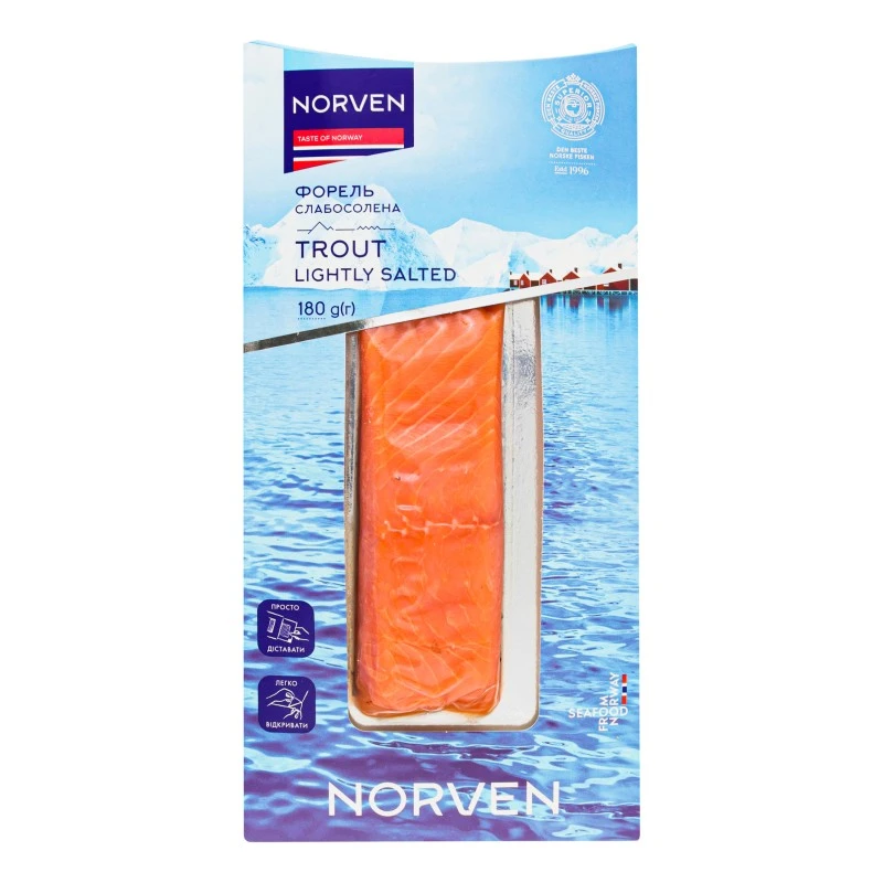 Форель філе-шматок на шкірі Norven, 180г