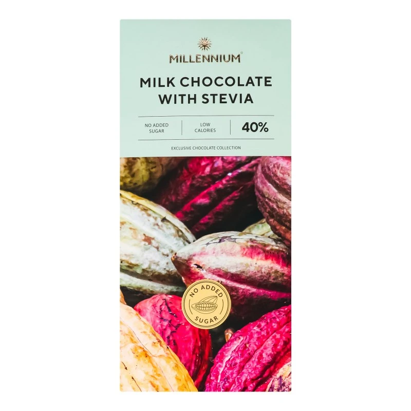 Шоколад 40% молочний зі стевією Millennium, 100 г