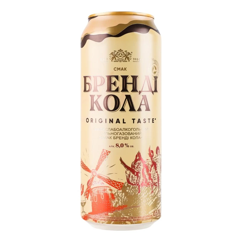 Слабоалкогольний напій газований Бренді Кола з/б Оболонь, 0.5 л