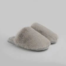 Капці домашні жіночі HS-LUX хутрянi закриті cірі р.38-39 Twins, пара