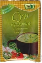 Суп швидкого приготування гороховий з гренками та беконом Еко, 18 г