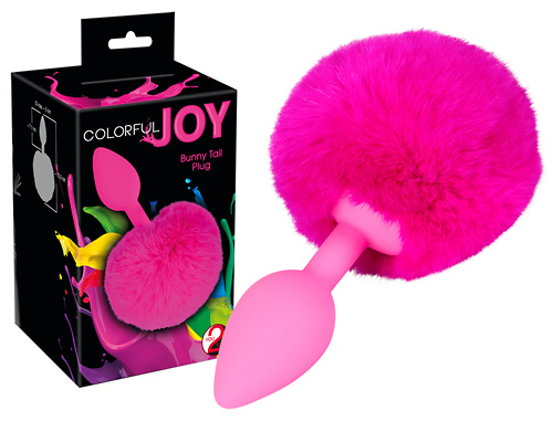 Анальна пробка Colorful Joy Bunny Tail Plug, 13,5 х 3 см
