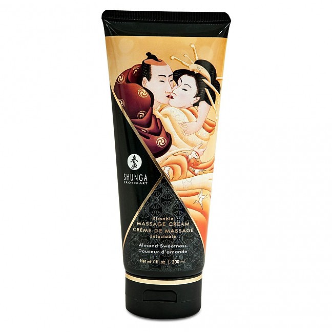 Смачний масажний крем Shunga Kissable Massage Cream, 200 мл (Груша та зелений чай)
