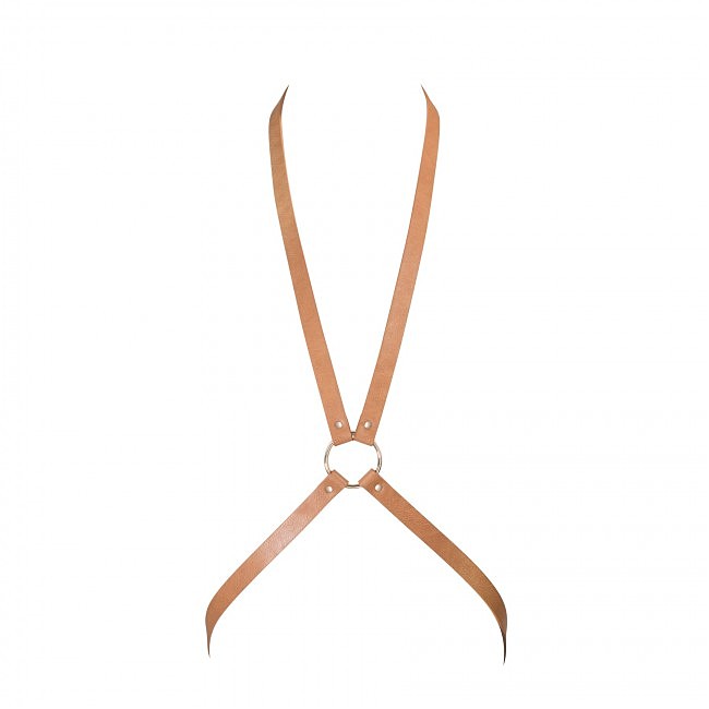Портупея Bijoux Indiscrets MAZE  8 Harness Brown, еко-шкіра