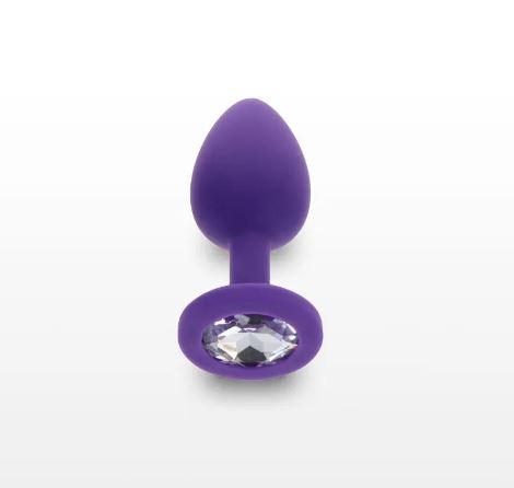 Анальна пробка з каменем Toy Joy Small Diamond Booty Jewel, 7х2.5 см (фіолетова)