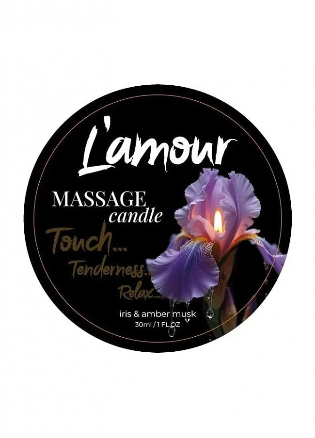 Інтимна масажна свічка Lamour Seductive Blossoming Nerol, аромат іриса та янтарного мускусу, 30 мл