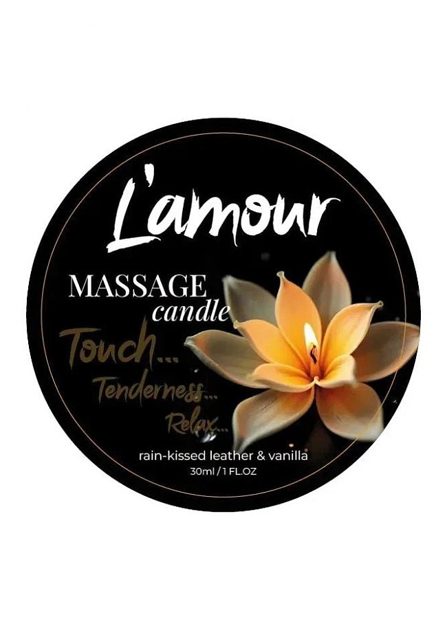 Інтимна масажна свічка Lamour Rain-Kissed Leather and Vanilla з ароматом ванілі, 30 мл