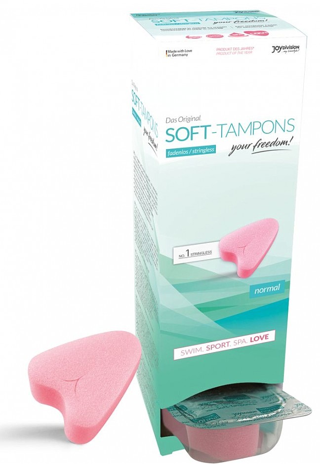 Безнитьевые мягкие тампоны JoyDivision Soft-Tampons Normal, 10 шт