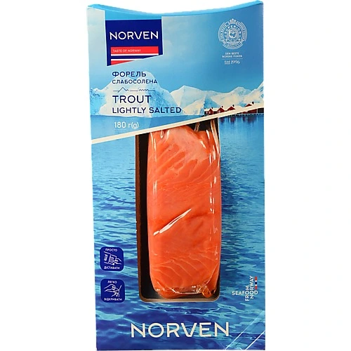 Форель філе-шматок на шкірі Norven сл/с в/у 180г