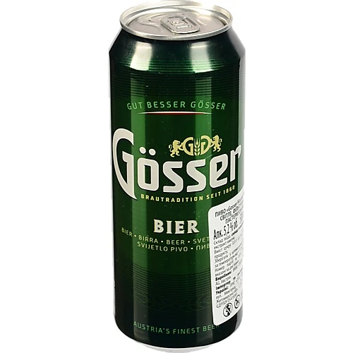 Пиво Gosser 0.5л 5.2% світле фільтроване пастеризоване
