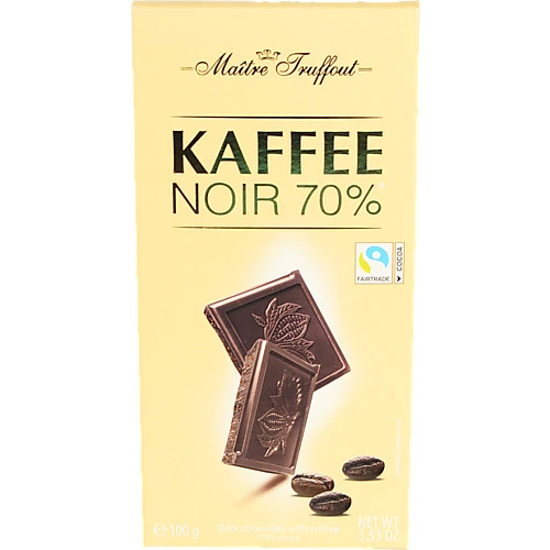 Шоколад Maitre Truffout 100г темний 70 з кавою