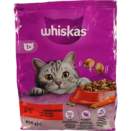 Корм Віскас 800г д.котiв яловичина сухий