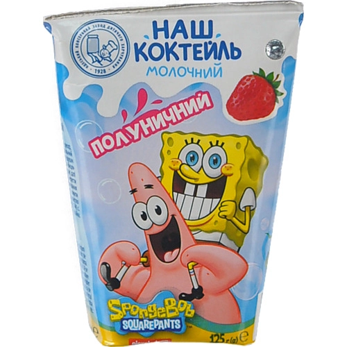 Молочний коктейль Губка Боб Полуничний 125г