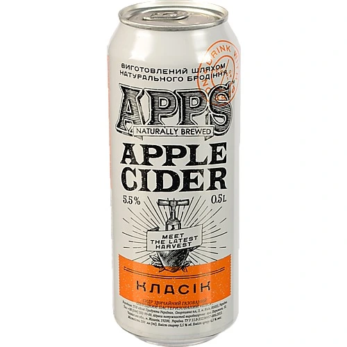 Сидр Apps 500мл 5.5% солодкий газований Класік з/б