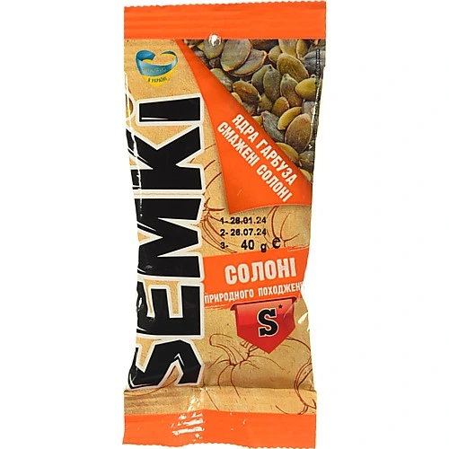 Ядра гарбуза смажені солоні Semki м/у 40г