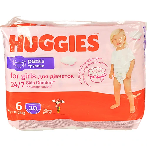 Трусики Huggies 6 30штДівчатка