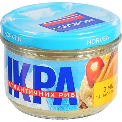 Ікра Norven 160г антл.риб з мідіями часником у соусі