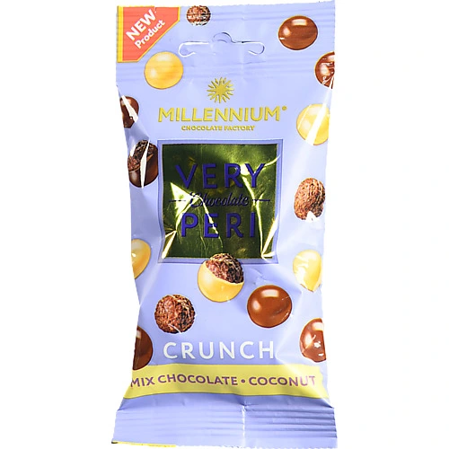 Драже Millennium 30г very peri crunch кокос молочний білий шоколад