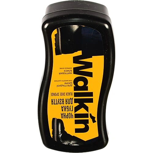 Губка для взуття з гладкої шкіри чорна Walkin 1шт