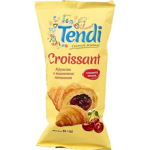 Круасан з вишневою начинкою Tendi 65г
