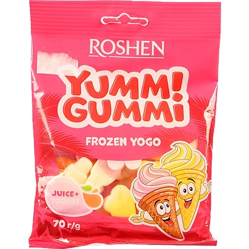 Желейні цукерки Frozen Yogo Yummi Gummi Roshen 70г