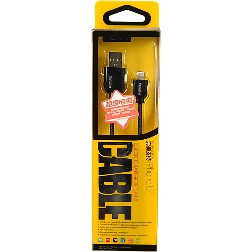 Кабель Lightning Remax Super Cable. 1м чорний