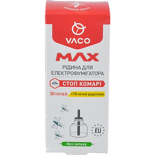 Рідина VACO MAX від ком д електрофумігатора 30 н 10 н у под 30 мл