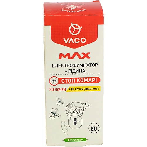 Електрофумігатор VACO MAX з рід від ком 30 н10 н у под 30 мл