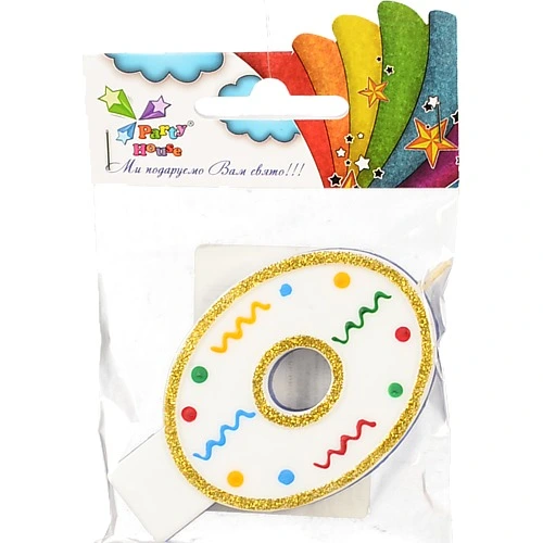 Свічка цифра велика 0 1шт.