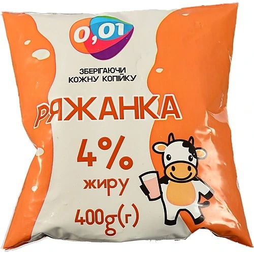 Ряжанка 0.01 400г 4% п.е.