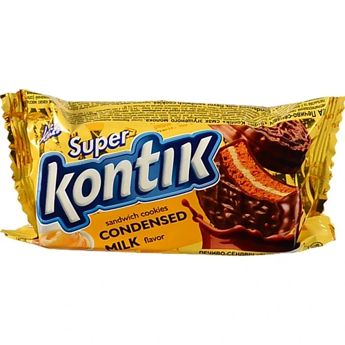 Печиво-сендвіч Super Kontik зі згущеним молоком 90г