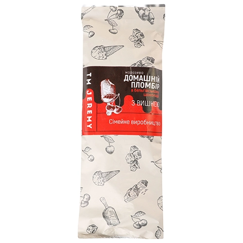 Морозиво Jeremy 85г пломбір вишня в бельгійському шоколаді