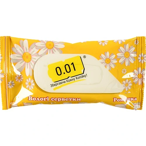 Серветки вологі 0.01 15шт ромашка
