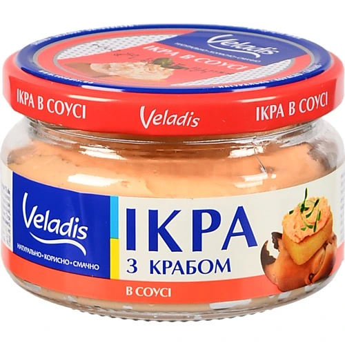 Ікра атлантичних риб з крабом в соусі Veladis 160г