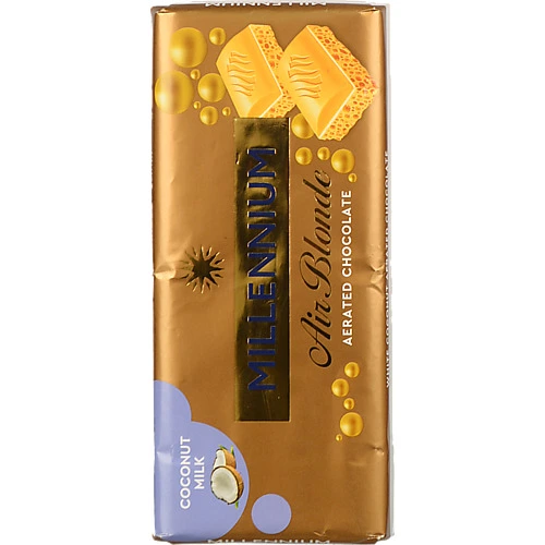 Шоколад Millennium 85г blonde coconut білий пористий