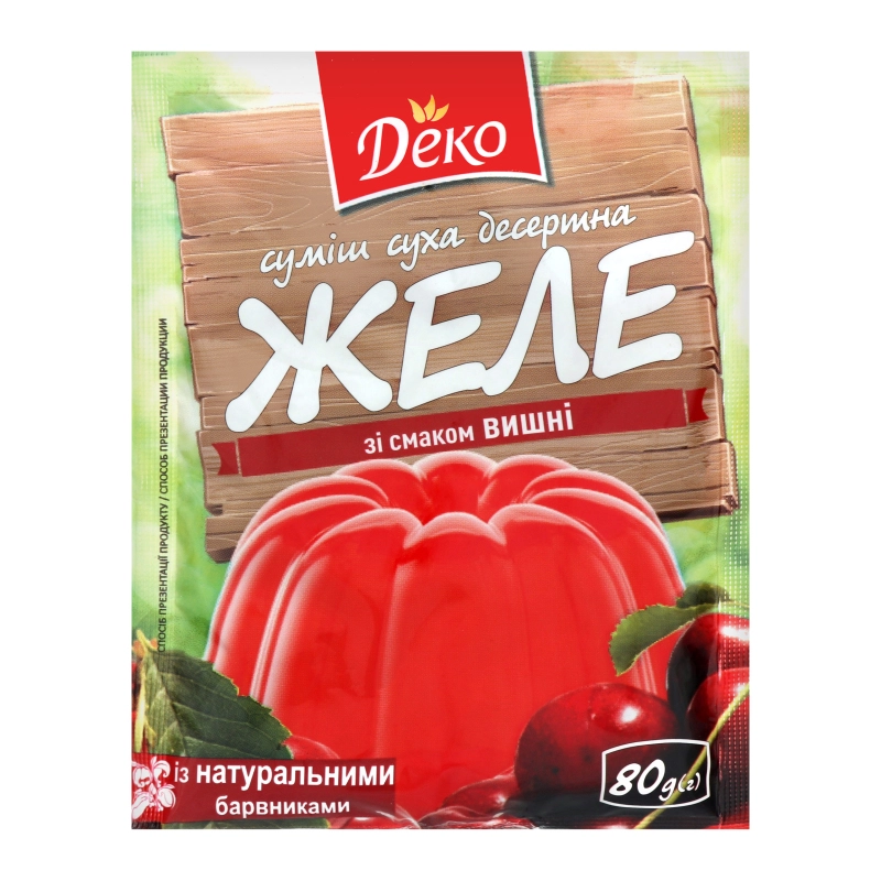 Желе зі смаком вишні Деко м/у 80г