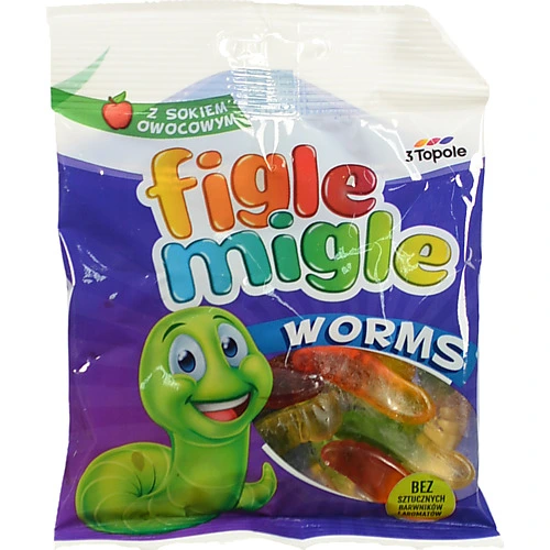 Желейні цукерки  3 Тополя 80г дощові черв'ячки