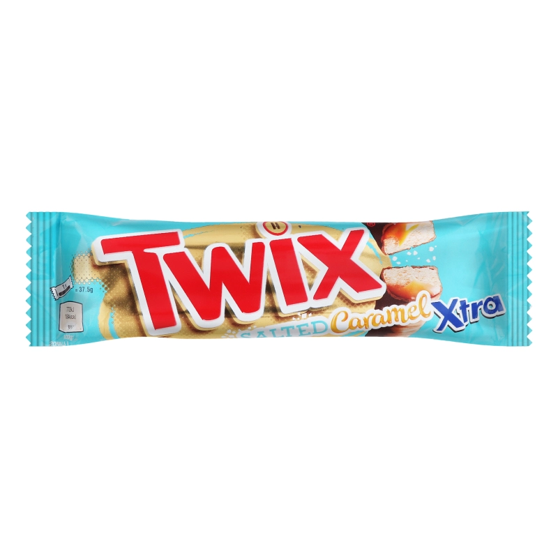 Печиво пісочне покрите молочним шоколадом Солона карамель Xtra Twix м/у 2х37.5г