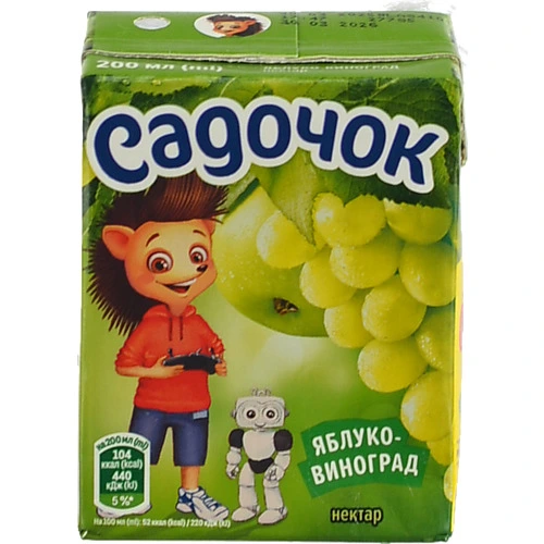 Нектар Садочок 0.2л виноград яблуко