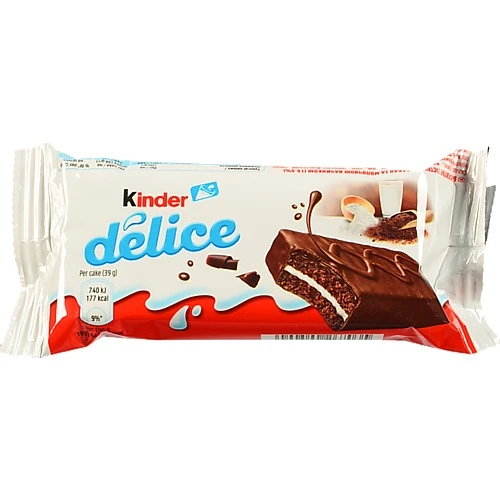 Тістечко бісквітне з какао та молочною начинкою Delice Kinder м/у 39г