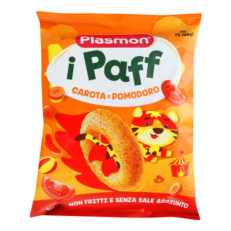 Снеки кукурудзяні для дітей від 12міс з морквою та томатами Baby Puffs Plasmon м/у 15г